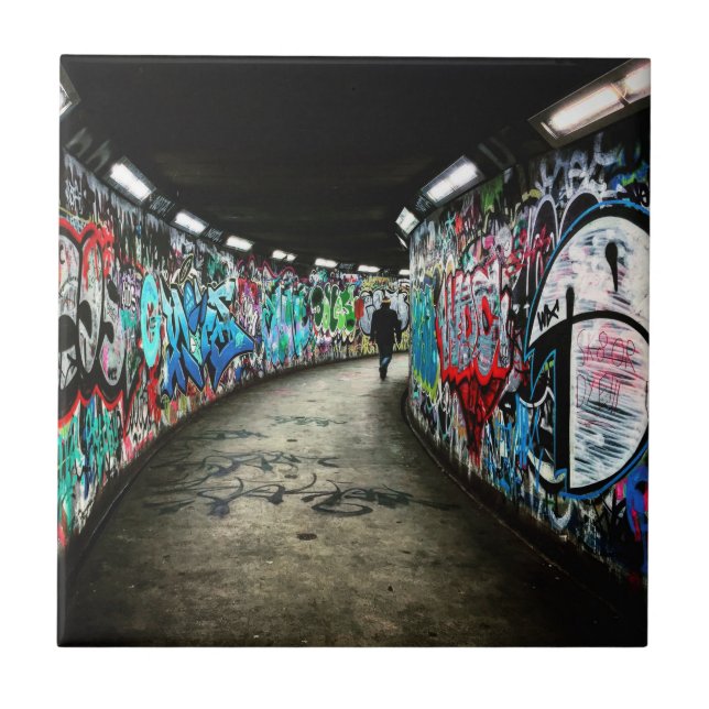 Subway graffiti art ceramic tile (Front)