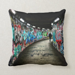 Subway graffiti art cushion