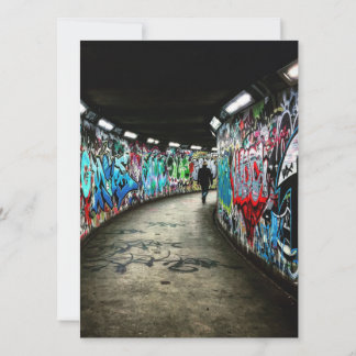 Subway graffiti art flat card
