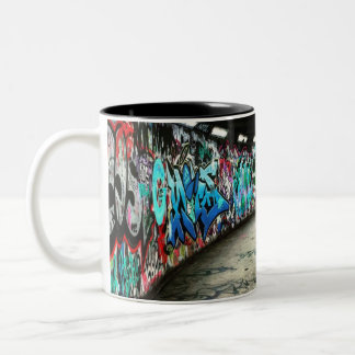Subway graffiti art Two-Tone coffee mug