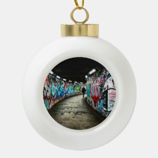 Subway graffiti ceramic ball christmas ornament