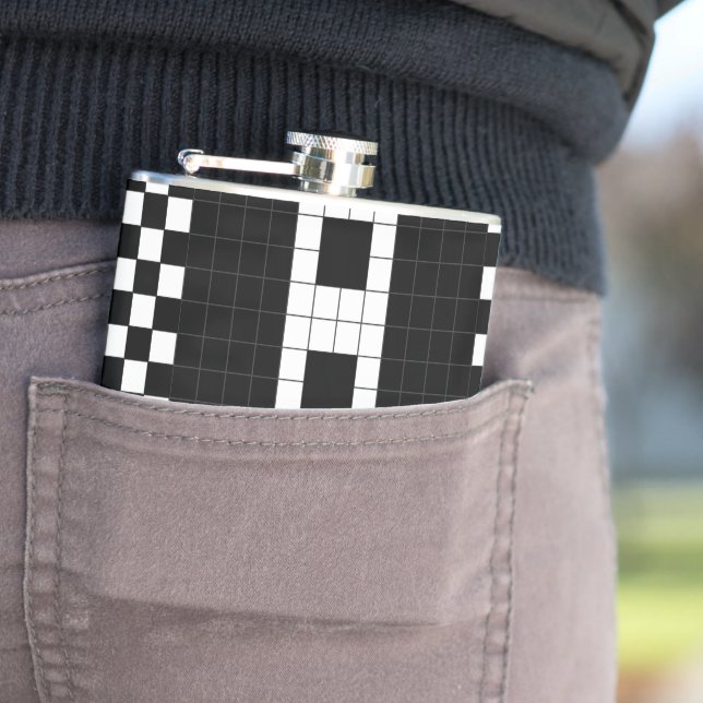 Subway Plaid Geometrics RL90 Hip Flask (In Situ)