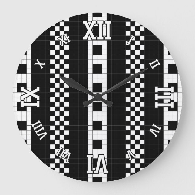 Subway Plaid Geometrics RL90 Large Clock (Front)