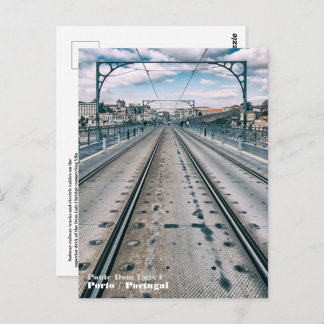 Subway railway on Dom Luis I bridge superior deck Postcard (Front/Back)