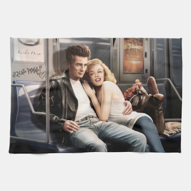 Subway Riders 2 Tea Towel (Horizontal)