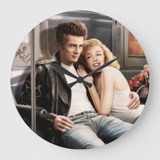 Subway Riders Large Clock (Front)