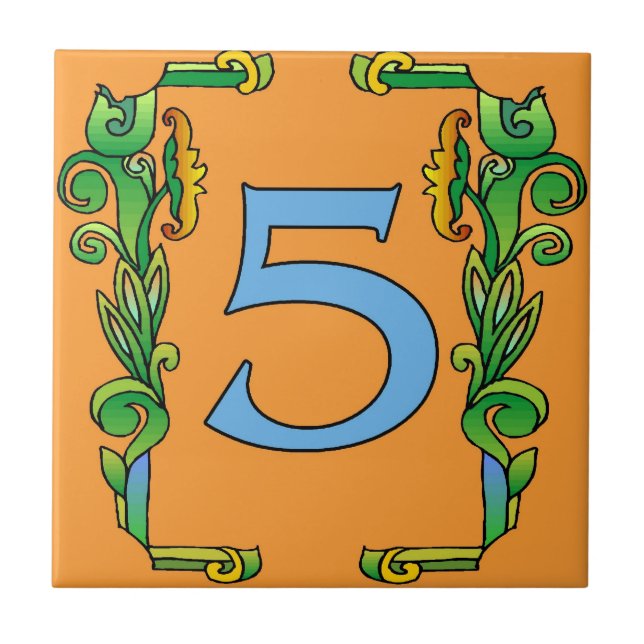 Subway Tiles Green Scroll Frame 5 Five (Front)