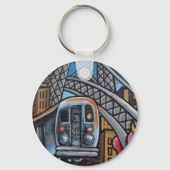 Subway train urban graffiti art key ring (Front)