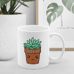 Succ It | Funny Succulent Plant Lover Coffee Mug<br><div class="desc">Gift your favorite plant lover with this cute and funny mug featuring a potted succulent plant illustration with a smiling face,  and the phrase "succ it."</div>