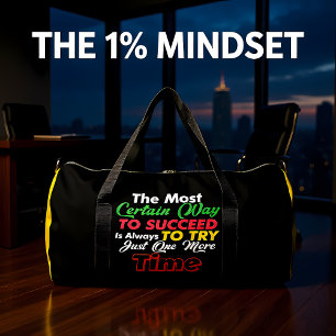 Succeed Always Try One More Time Duffle Bag