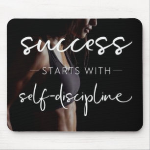 Success And Discipline - Women's Gym Motivational Mouse Pad