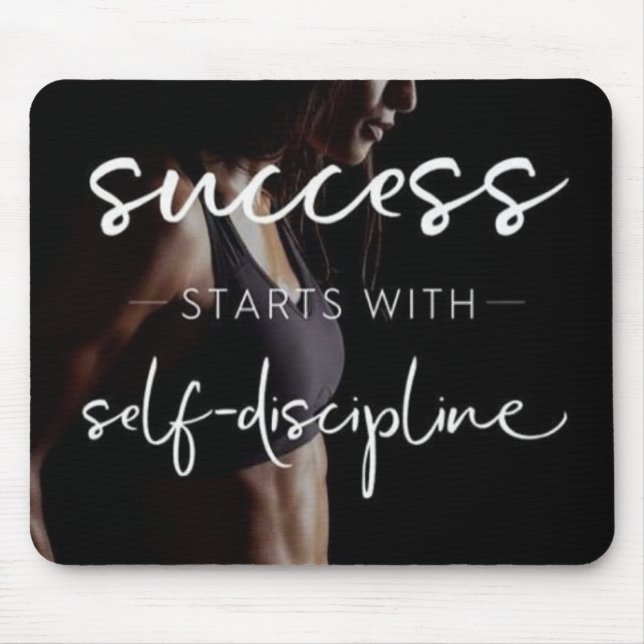 Success And Discipline - Women's Gym Motivational Mouse Pad (Front)