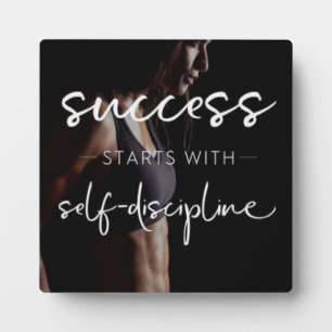Success And Discipline - Women's Gym Motivational Plaque