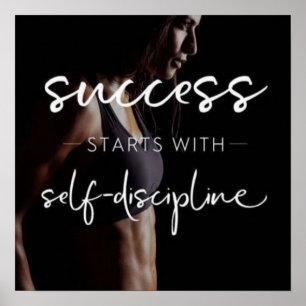Success And Discipline - Women's Gym Motivational Poster