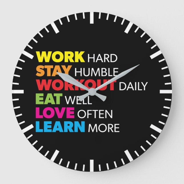 Success and Gym Motivational Large Clock (Front)