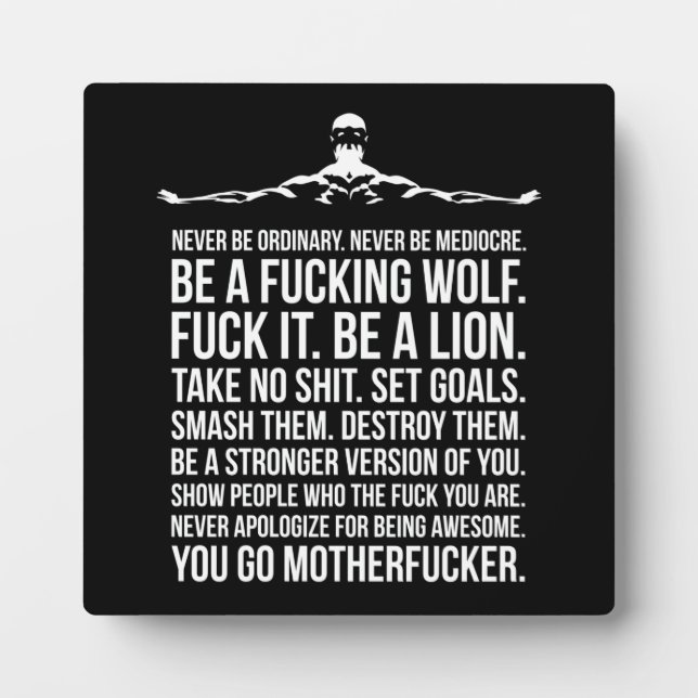 Success and Gym Motivational Plaque (Front)