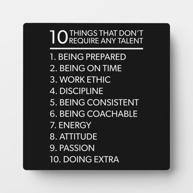 Success and Gym Motivational Plaque (Front)