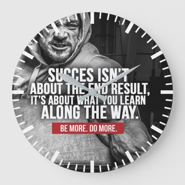 Success And Learning - Workout Inspiration Large Clock (Front)