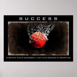 Success Basketball Artwork Motivational Inspire Poster