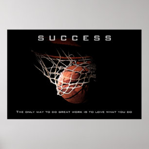 Success Basketball Sport Artwork Motivational Poster