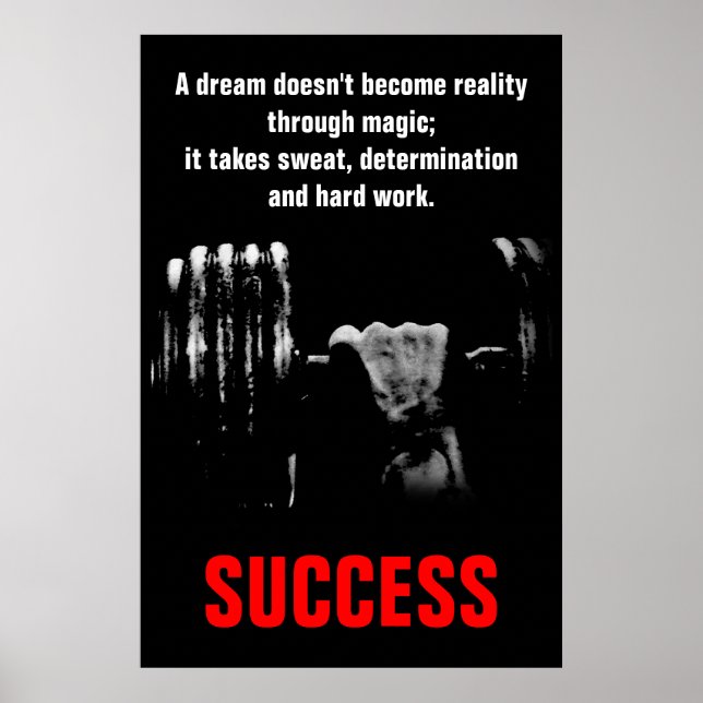 Success Bodybuilding Fitness Inspirational Poster (Front)