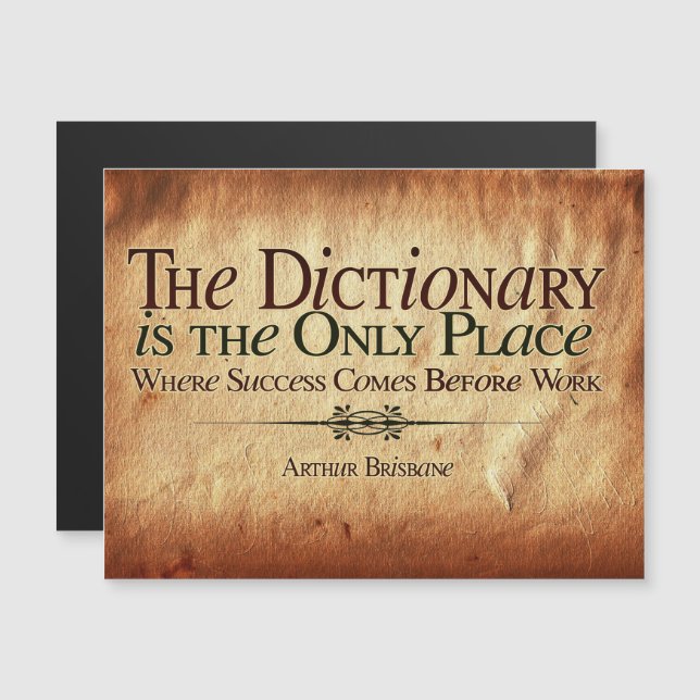 Success Comes Before Work Magnetic Postcard (Front/Back)