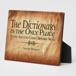 Success Comes Before Work Magnetic Postcard Plaque