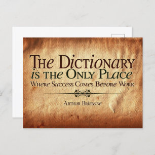 Success Comes Before Work Postcard