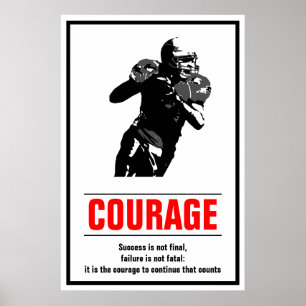 Success Courage Football Motivational Poster