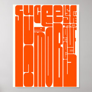 Success & Courage Inspirational Poster – Bold Retr