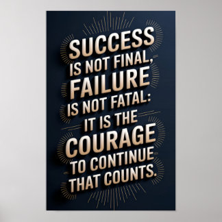 Success & Courage Motivational Poster