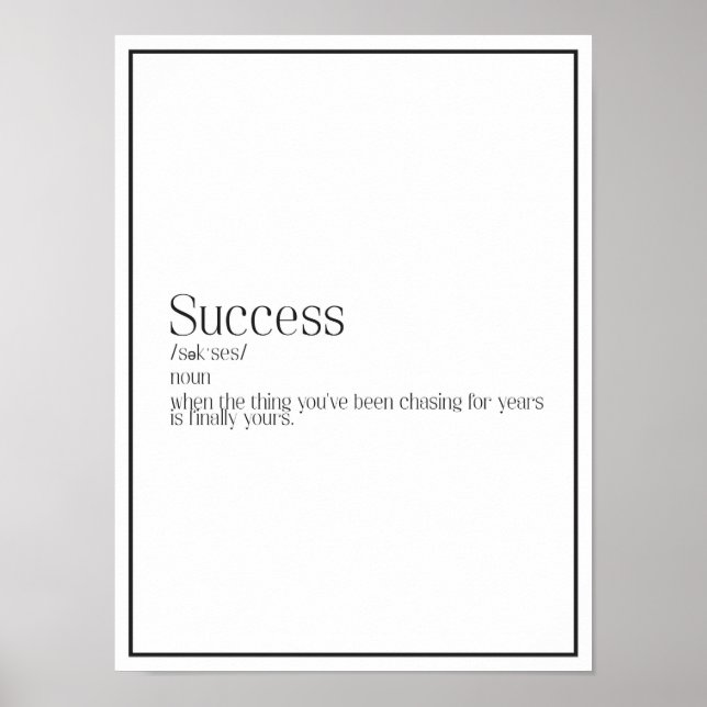 Success Definition Word Art Poster (Front)
