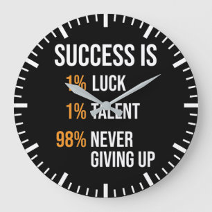 Success Equation Formula, Gym, Hustle, Motivation Large Clock