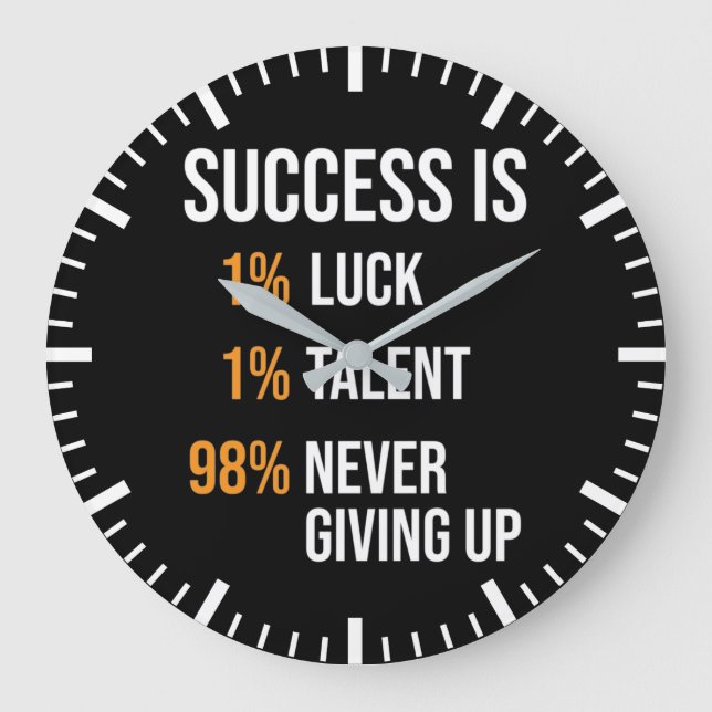 Success Equation Formula, Gym, Hustle, Motivation Large Clock (Front)