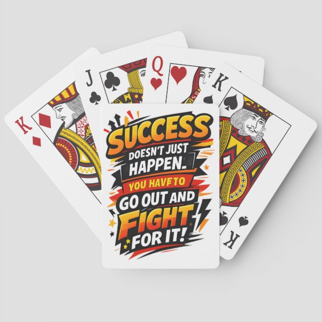 Success Fighter Quote Playing Cards (Back)