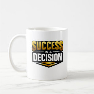 Success Gold Typography on Black Coffee Mug