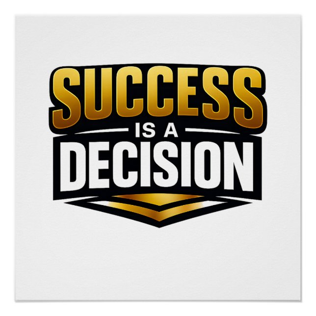 Success Gold Typography on Black Poster (Front)