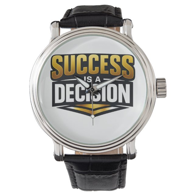 Success Gold Typography on Black Watch (Front)