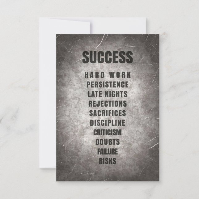 Success Hard Work Discipline Thank You Card (Front)