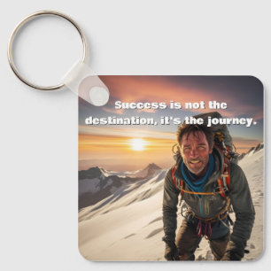 Success & Hard Work Mountain climber Motivational  Key Ring