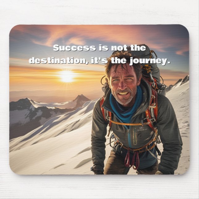 Success & Hard Work Mountain climber Motivational  Mouse Pad (Front)