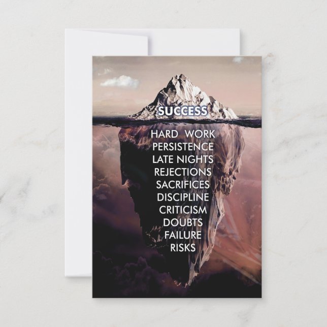 Success Iceberg Dark Thank You Card (Front)