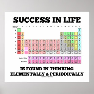 Success In Life Is Found In Thinking Elementally Poster