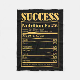 Success Ingredients Nutritional Facts Motivational Fleece Blanket
