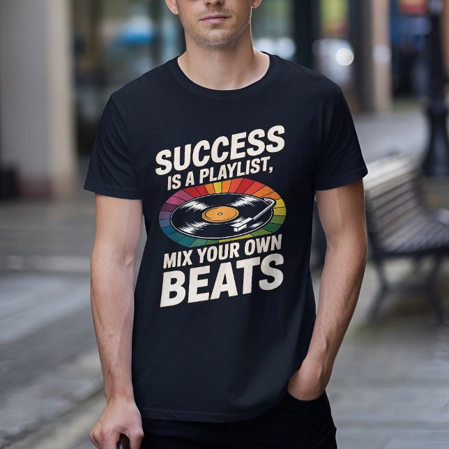 Success is a Playlist Inspirational Retro Vinyl T-Shirt (Creator Uploaded)