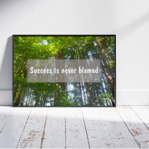 Success is never blamed Inspirational proverb  Poster