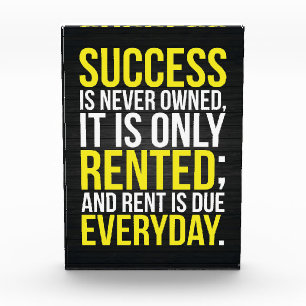 Success Is Never Owned Photo Block