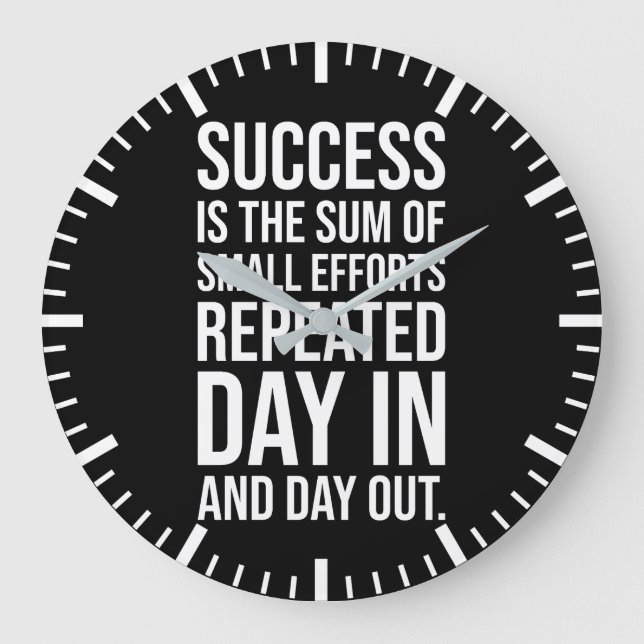 Success Is Sum Of Small Efforts - Gym, Hustle Large Clock (Front)