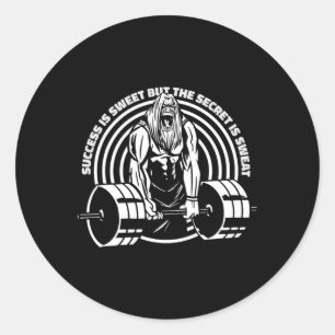 Success Is Sweet But The Secret Is Sweat Men Bodyb Classic Round Sticker