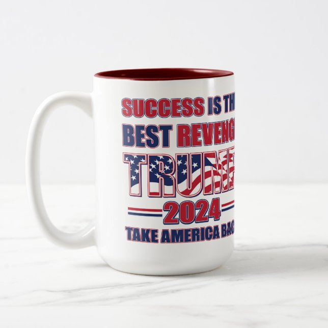 Success is the best revenge - Trump 2024 Two-Tone Coffee Mug (Left)